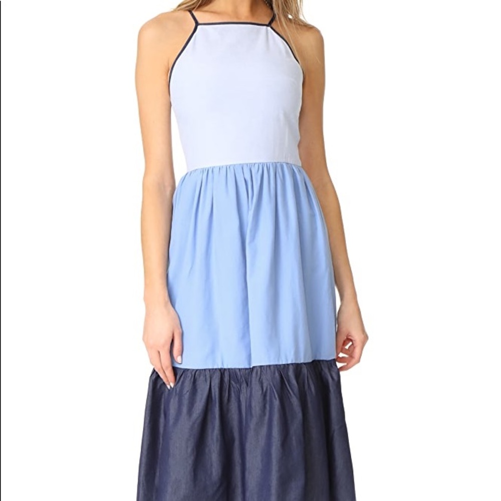 English Factory Blue Tiered Dress